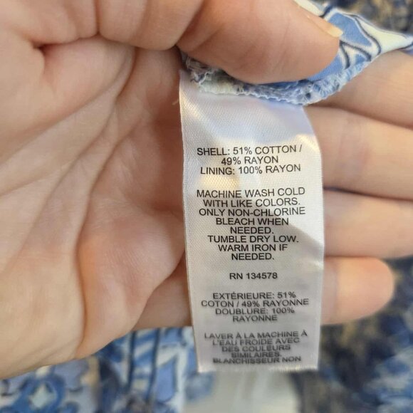 VINEYARD VINES Scarf Print Pintuck Cotton Blend Minidress Sz XL - Picture 8 of 8